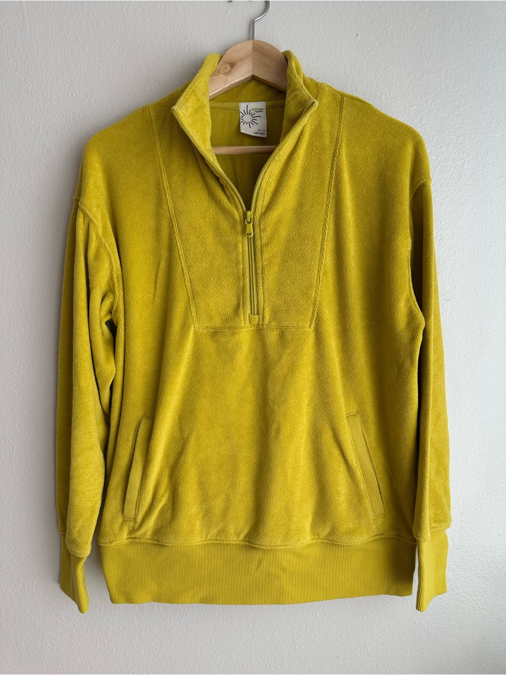Aerie Yellow Half-Zip Fleece Pullover